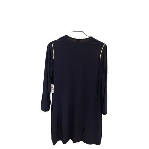 NWT Chico's Blue Ink Knit Kit Drama Zipper Long Sleeve Jacket - Size 2 12/14 - Picture 5 of 9